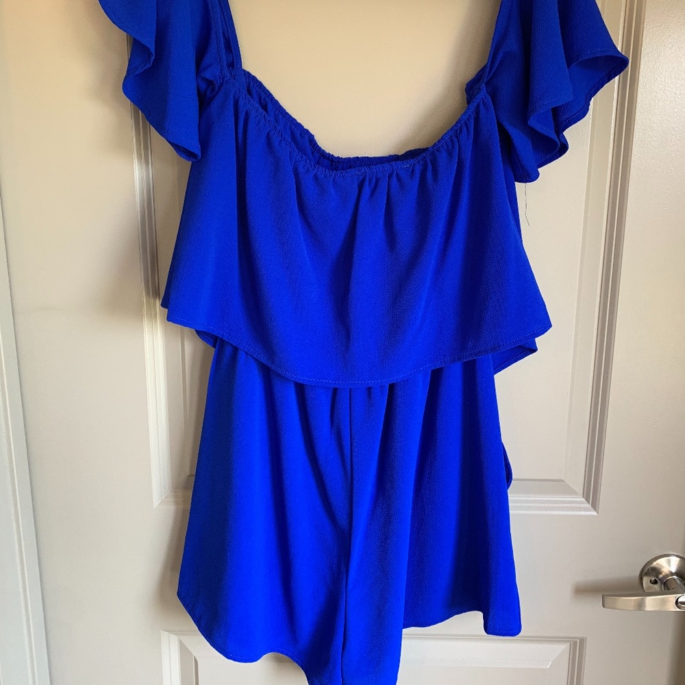 Off The Shoulder Royal Blue Romper Size L